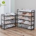 Mrosaa 4 5 Tiers Shoe Rack Dustproof Detachable Steel Pipe Space  saving Stand Accommodate 20 Pairs  White Black